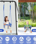 Toddler Swing Seat With Heavy Duty Canvas Adjustable Rope And Safety Harness for Indoor and Outdoor Playgrounds for Kids.