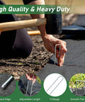 Installing Heavy Duty 6 Inch Landscape Staples 25 Pack, 11 Gauge Galvanized U Shaped Pins for sod anchoring.