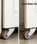 Tough As Nails One Half Inch Caster Wheels Set Of Four Hella Smooth Rubber sliding door wheels shown adjusting door height for anti-sag.