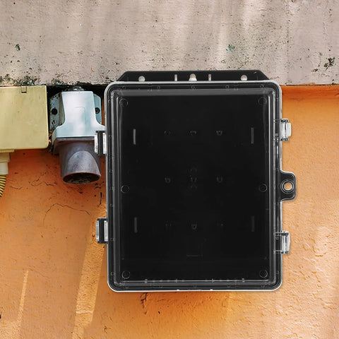 Outdoor Waterproof Junction Box Enclosure for Electrical Components and Outdoor Equipment, UV Resistant Weatherproof Plastic Housing for Gardens, Patios, and Industrial Sites, Heavy Duty Rugged Box With Easy Access on wall