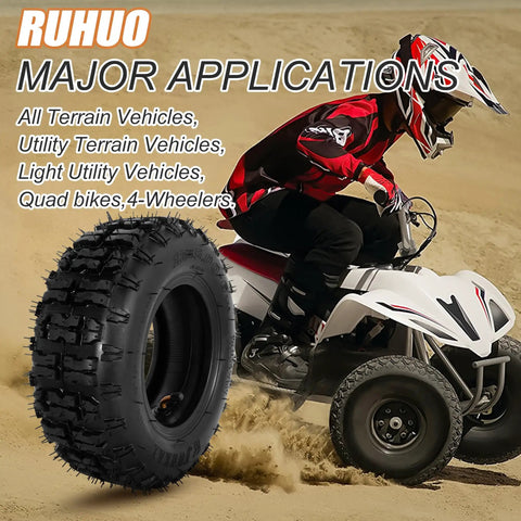 13x5.00-6 Tire And Inner Tube Set With TR87 Angled Valve Stem used on ATV in action on dirt track