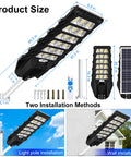 Beefy 600W Solar Street Light Outdoor IP65 Waterproof Ultra Bright 60000LM With 990 LEDs Motion Sensor and Remote, size guide