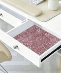 Totally Fresh Mauve Pink Chunky Glitter Peel And Stick Wallpaper For Accent Walls And Vanity Backsplash Premium Self Adhesive Fabric Vinyl Room Decor Slays Hard in desk drawer.