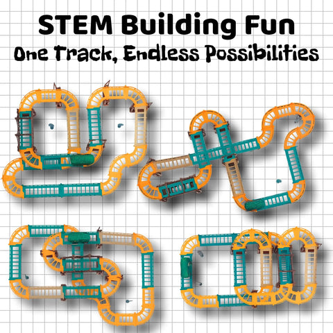 Rex Racer Dino Race Track Set With Flexible Track And Motorized Car Totally Cool Kid Friendly STEM Toy Featuring modular track designs.