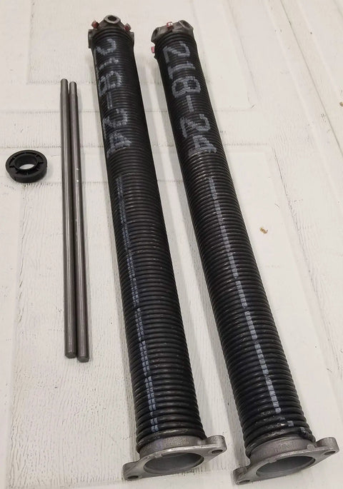 Pair Of Two And One Eighth Inch Garage Door Torsion Springs 21 To 33 Inch, Heavy Duty Black Coated Oil Tempered, USA Made