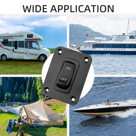 Five Pin 12V Waterproof Rocker Switch Panel One Gang With On Off Toggle For Boats RVs ATVs Trailers Marine Lights And Pumps Plug And Play Heavy Duty Automotive Replacement Switches for RV, boat, and camping use