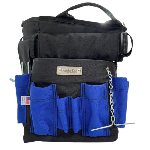 Heavy Duty Electrician Tool Belt With Comfort Back Support And Quick Release Buckle, Blue 33-36 Inch Waist, front view