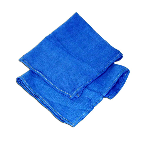 Blue Industrial Cloth Rags for Auto Mechanics and Janitorial Work, Heavy Duty, Low Lint, Durable, Reusable, Cotton Blend