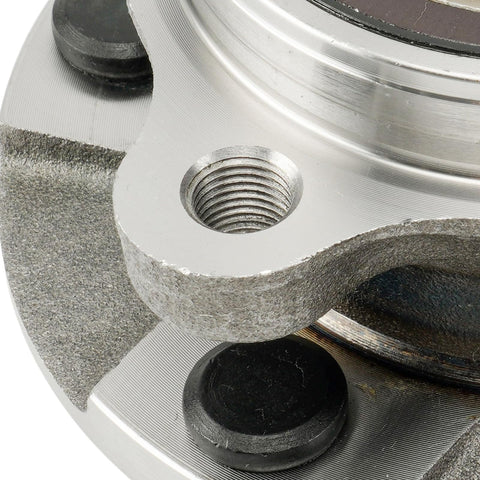 Close-up view of Exact Replacement Front Wheel Bearing Hub Assembly 513258, 5-lug fit for Toyota RAV4, Scion tC, and Mirai.