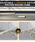 8 Pack Welding Table Fixture Pins With Adjustable Height And Anti Slip Grip Made From Heavy Duty Carbon Steel For V Groove Round Tubing