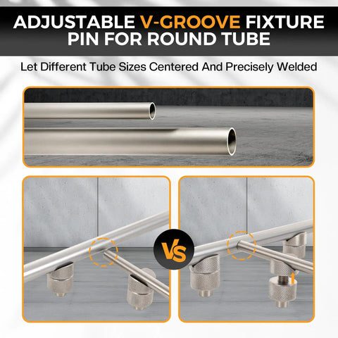 8 Pack Welding Table Fixture Pins With Adjustable Height And Anti Slip Grip Made From Heavy Duty Carbon Steel For V Groove Round Tubing