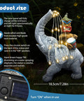 Solar Powered Elephant Tiki Garden Light For Outdoor Courtyard Yard And Lawn Decor With Warm LED Glow Playful Elephant Statue