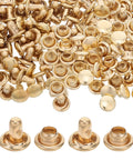 100 Sets Leather Rivets Kit Golden Copper Snap Fasteners For DIY Bags Shoes And Doll Clothes Repair Universal Metal Tubular Studs And Rivet Fasteners Durable Crafting Supply For Makers And Craft Enthusiasts, golden copper rivets