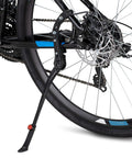 Rear Mounted Kickstand For Adult Bikes Black Durable Aluminum Alloy With Adjustable Height Easy Installation Anti Slip Foot Pad