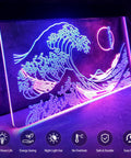 Great Wave Off Kanagawa LED Neon Sign Blue Pink Wall Art Dope Ukiyoe Inspired Neon Light For Living Room Bedroom 12x16 Inches