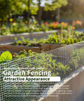 Heavy Duty Quarter Inch Hardware Cloth Welded Wire Mesh Roll 24 Foot By 50 Foot 23 Gauge Galvanized After Welding For Chicken Fencing Gopher Snakes Rats Outdoor Rust Resistant Garden Fence Mesh surrounding a vegetable garden.