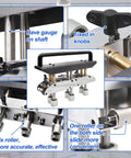 Three Station Edge Roller Bender for metal roofing and sheet metal with dual bending styles, six rollers, and fixed knobs.