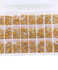1200Pcs 24 Value Multilayer Ceramic Capacitor Kit With Storage Box MLCC Assortment From 10pF To 10uF arranged in compartments