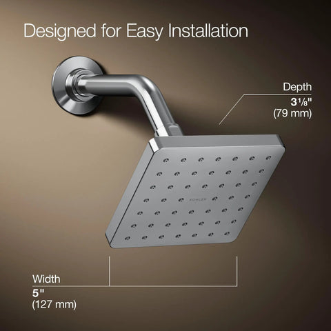 Parallel SF 2.5 GPM Showerhead In Polished Chrome Single Function With Water Saving Performance and Easy Installation Guide