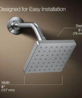 Parallel SF 1.75 GPM Showerhead in Polished Chrome Single Function Water Saving Performance Slick Modern Look with Circular Inset