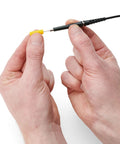 Handsfree Oscilloscope Probe SQ100 100MHz for effortless PCB measurements with spring-loaded needle and yellow accessory