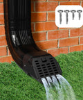 2 Pack No Sweat Heavy Duty Gutter Downspout Guards fits 2X3 and 3X4 Type A pipes, installed with water flowing.