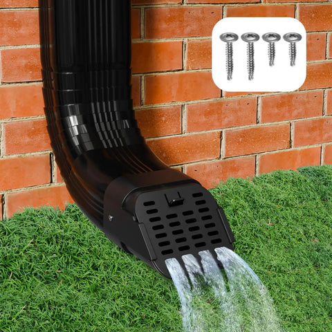 2 Pack No Sweat Heavy Duty Gutter Downspout Guards fits 2X3 and 3X4 Type A pipes, installed with water flowing.
