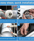 Installation steps for Upgraded Dryer Repair Kit DIY Friendly For Household Dryers Includes 4581EL2002C And 4581EL2002L Drum Rollers