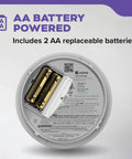 Two In One Smoke And Carbon Monoxide Detector With AA Battery Power, 85 dB Alarm, LED Status Lights, Compact Five Inch Design, Model 30CUDR