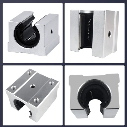 Four Pack SBR20UU Aluminum Block 20mm Linear Motion Ball Bearing Slide Block For SBR20 20mm Linear Guide Rail Heavy Duty
