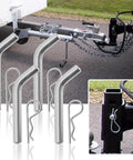 Four Pack Steel Trailer Hitch Pin And Clip With Grooved Head Fits 2 Inch Or 2 And A Half Inch Receivers 5/8 Inch Diameter Towing Pin