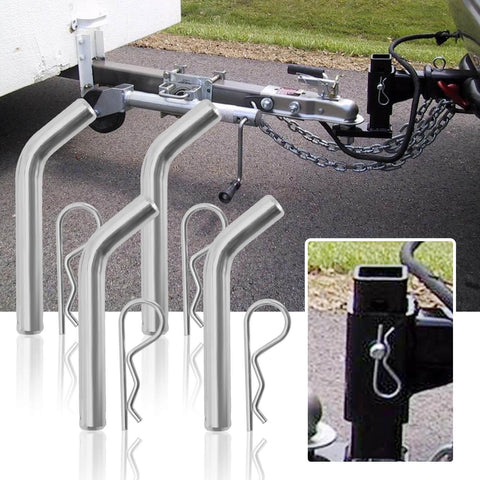 Four Pack Steel Trailer Hitch Pin And Clip With Grooved Head Fits 2 Inch Or 2 And A Half Inch Receivers 5/8 Inch Diameter Towing Pin