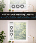 Triple Window Fan With Adjustable Thermostat, Three Speed High Velocity Cooling, Horizontal Or Vertical Manual Control