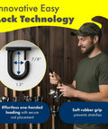 Versatile Fishing Rod Holder For Garage Organization And Wall Storage Keeps Reels Gear with lock technology detail and usage