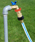 Heavy Duty Lead Free Brass RV Water Regulator for Camper and Trailer Plumbing with no sweat setup on outdoor faucet.