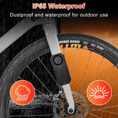 Bike Alarm With Remote 113dB Super Loud Siren Anti Theft That Scares Off Thieves Vibration Motion Sensor For Bicycle E Bike Scooter Motorcycle IP65 Waterproof Security System