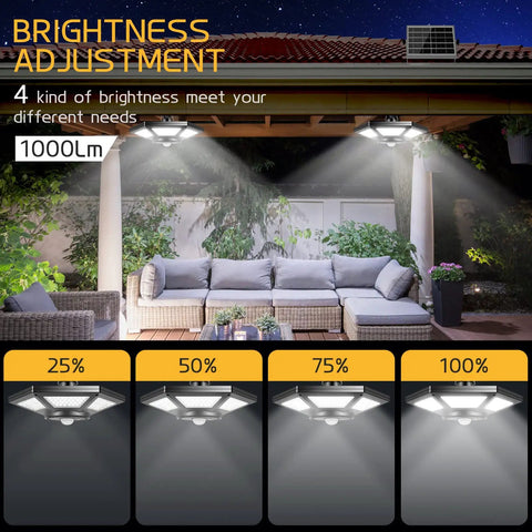 Dual Head Solar Pendant Lights With Motion Sensor For Outdoor And Indoor Use, 180 LED Bright Solar Shed Lighting