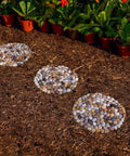 Polished River Rock Stepping Stones For Garden Pathway With Mesh Backing Nine Inch Pebble Paver Mats Six Pack Outdoor Decorative Stones