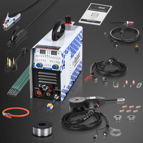 Seven In One Do It All Multi Process Welder With Gas MIG Flux Core Stick Lift TIG And Plasma Cutter Aluminum Welding Dual Voltage