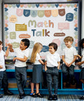 Classroom featuring Math Talk Bulletin Board Set For Classrooms With Style 43 Pieces Including 27 Sentence Starters