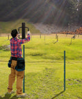 Man using Heavy Duty T Post Driver With Handle, Fence Post Pounder, Steel Post Hole Digger, Hand Rammer For T Posts
