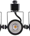 Front view of 3-pack 8W Dimmable LED Track Light Head 5000K Daylight, CRI 90 Plus, Flicker Free, Adjustable Tilt, Sleek Black Halo Style