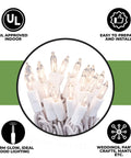 Clear Christmas String Lights On White Wire Cord, 35 Clear Lights, Indoor Use Only, UL Approved, 7.5 Ft Total Length bundle