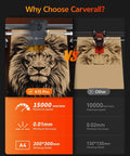 Carverall K15 Pro laser engraver front view with lion artwork; A4 200x300mm working area