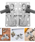 Soft Close Surface Mount Spring Hinges For Furniture And Shoe Cabinets Iron Material With Silver Finish Self Closing No Fuss Install Concealed Corner Hinges 2 Pack 45 Degree Downward Design visible in detail