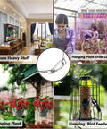 Heavy Duty Stainless Steel Safety Cable Lock With Loops And Carabiner used in home, garden, plant hanging, and bird feeder settings