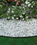 Heavy Duty No Dig Edging Kit For Garden Borders, 100 Foot Flexible Black Plastic Border Edge around flower bed and stones