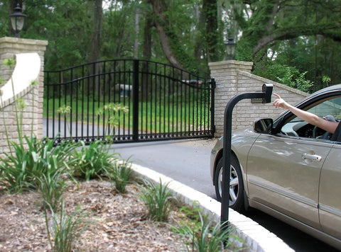 Car using Powder Coated Black Keypad Mounting Post For Gate Opener System, 22 Inch Aluminum, Ready For Digital Keypad FM137