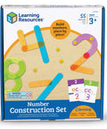 Number Construction Kit For Kids 3 Plus With 55 Pieces, Snap Together Color Coded Numbers 0 Through 9 box with activity cards