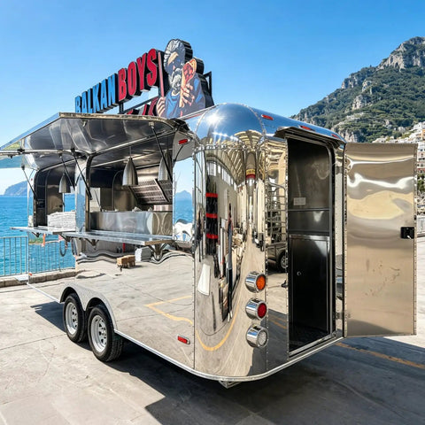 Kickass 10 Foot Stainless Steel Food Trailer Rocking A Slick Mirror Exterior And Completely Loaded Mobile Catering Kitchen.
